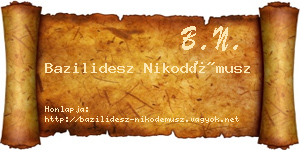 Bazilidesz Nikodémusz névjegykártya